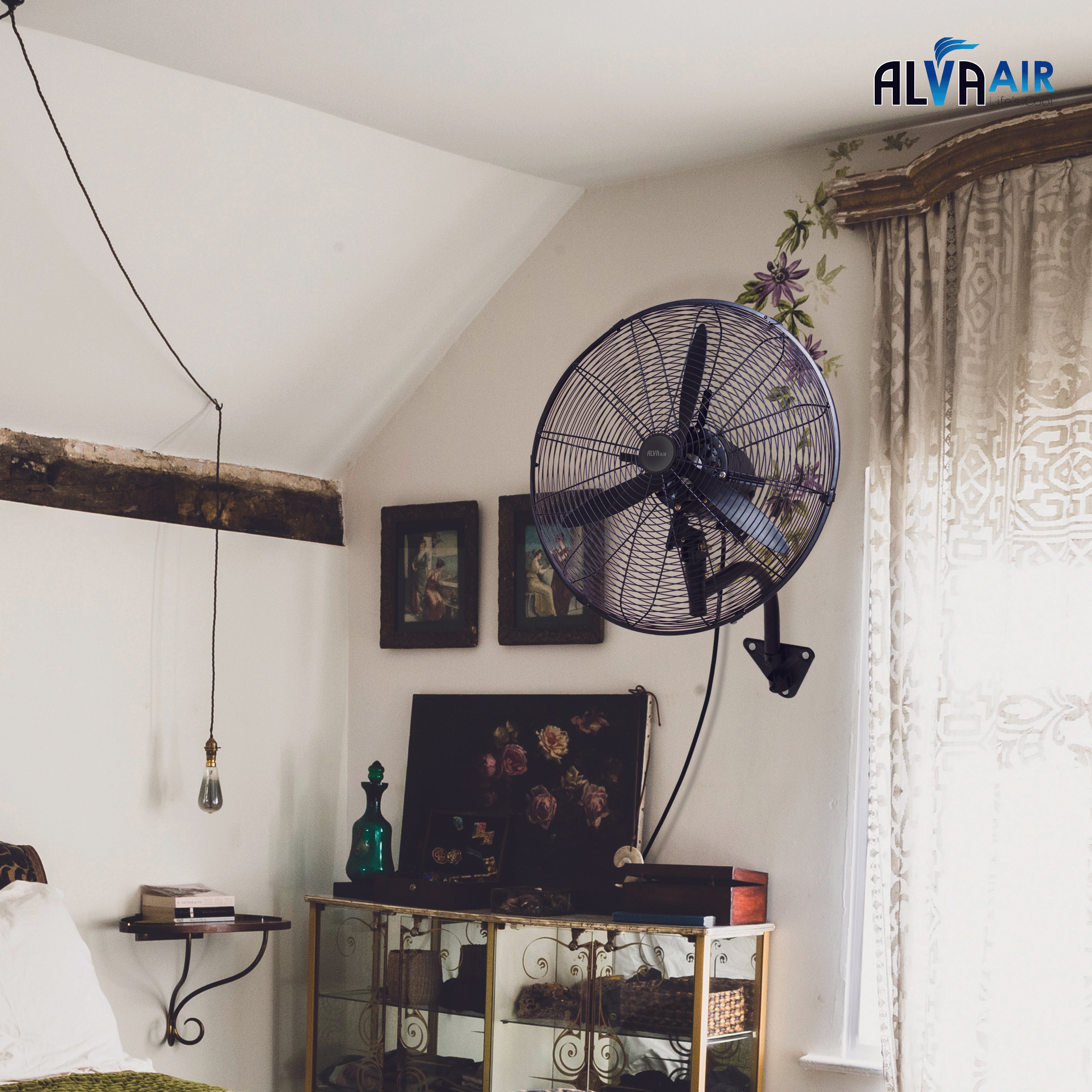 50cm Wall Fan - Industrial - High Velocity (Matt Black)