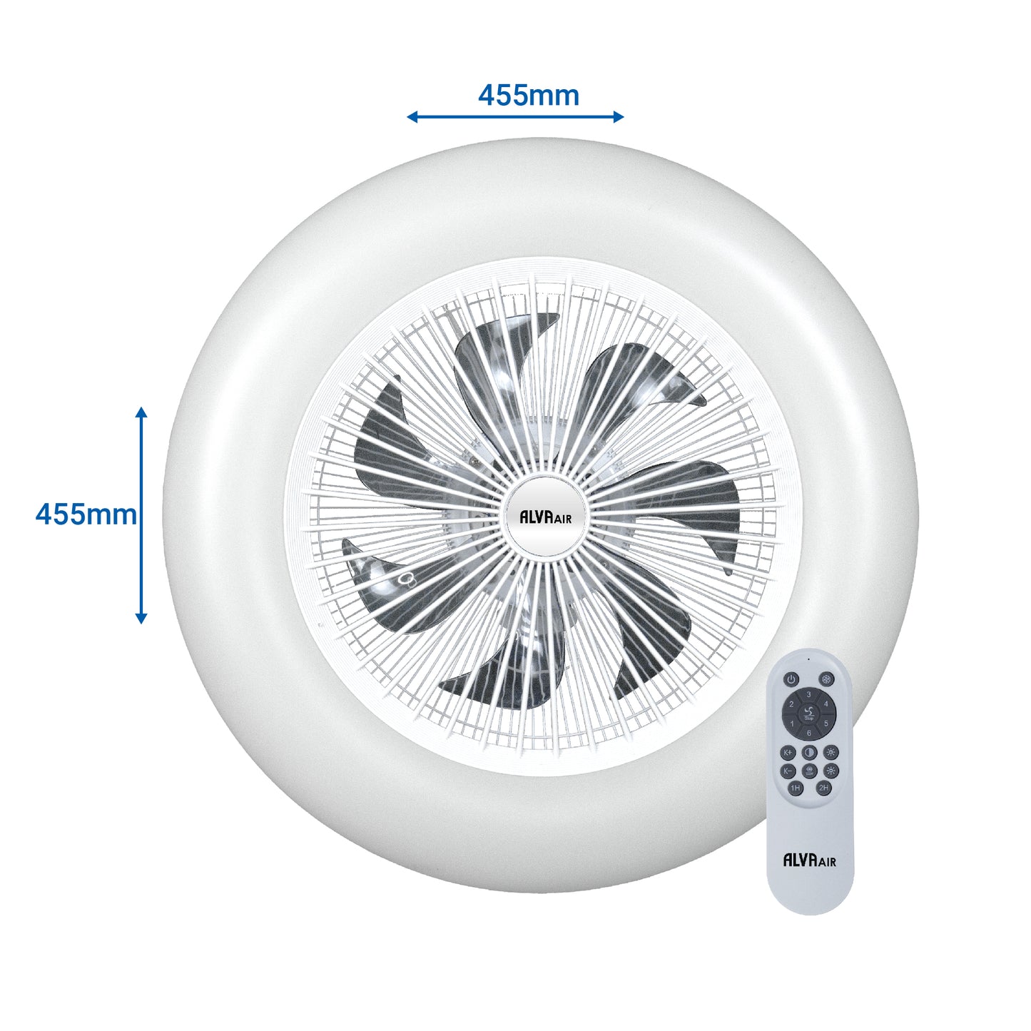 50CM LED LIGHT / CEILING FAN W REMOTE (WHITE)