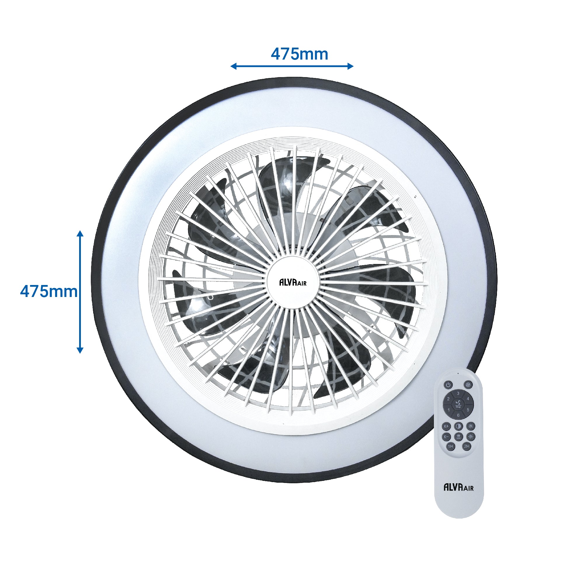 50cm Led Light / Ceiling Fan W Remote (Black)