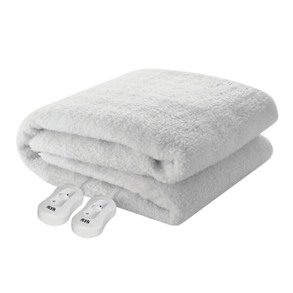 ALVA - QUEEN - SHERPA FLEECE - FITTED ELECTRIC BLANKET w/ ELASTIC 152x188