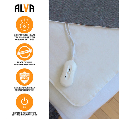 ALVA - SINGLE TIE-DOWN ELECTRIC BLANKET 75x150