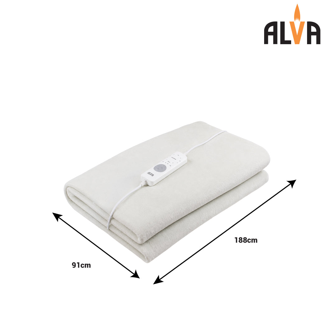ALVA Mink Fleece Electric Blanket | 8 Heat Settings & Timer | Single to King