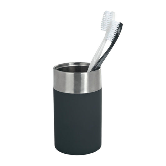 TOOTHBRUSH TUMBLER - CRETA - PP/STEEL - BLACK