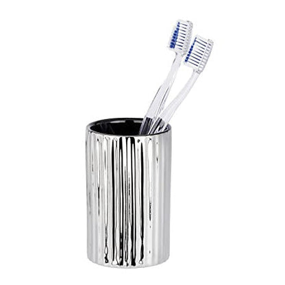 TOOTHBRUSH TUMBLER “ POLARIS RANGE “ SILVER RIFF - CERAMIC