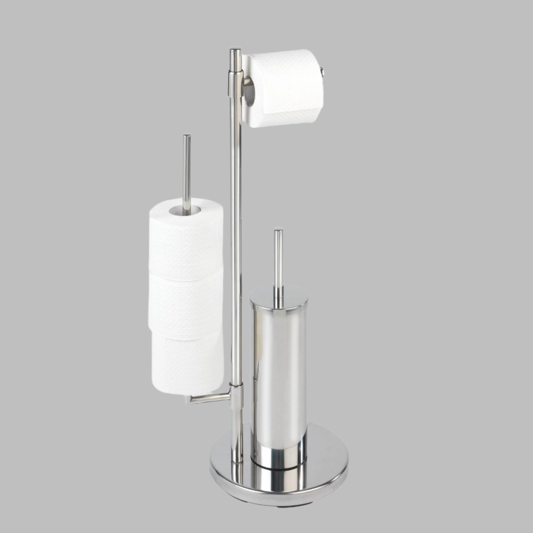 Freestanding Toilet Brush & Roll Holder - Universalo Neo - Stainless Steel