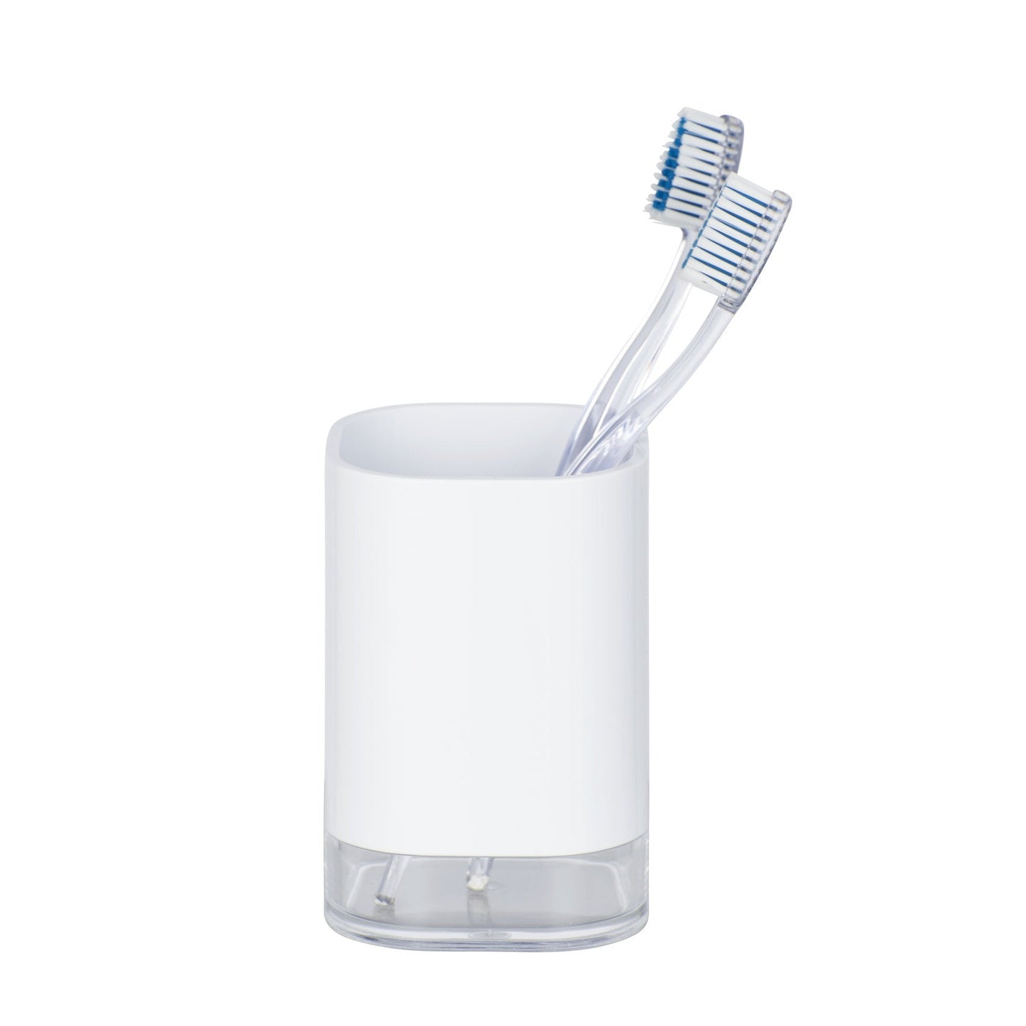 TOOTHBRUSH TUMBLER - ORIA RANGE - WHITE & CLEAR