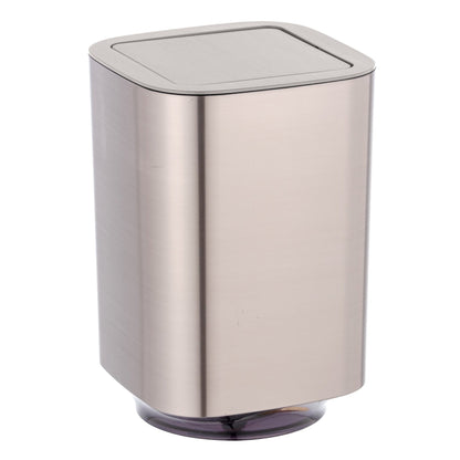 SWING COVER BIN 5L - AURON RANGE - PLASTIC - SILVER