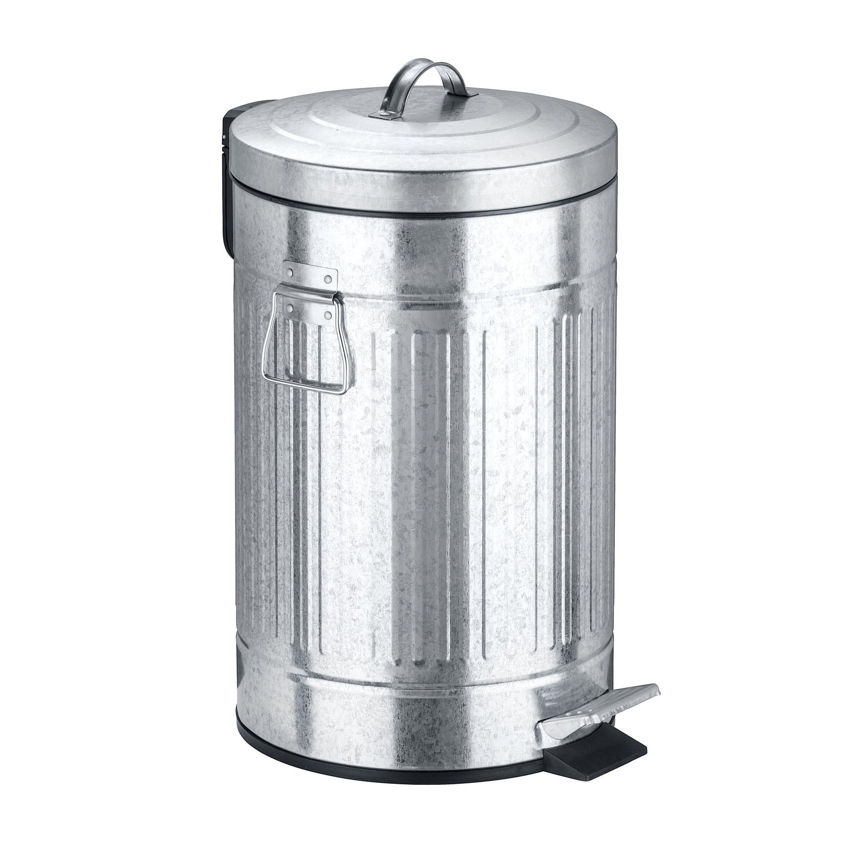 12L Pedal Bin - New York Retro - Metal - Silver
