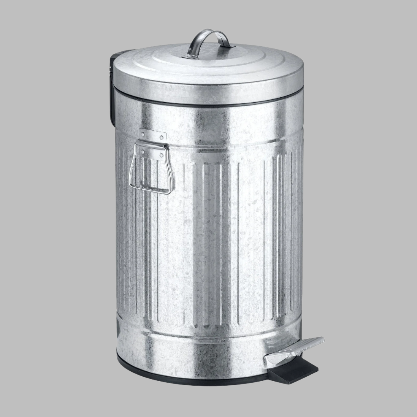 12L Pedal Bin - New York Retro - Metal - Silver