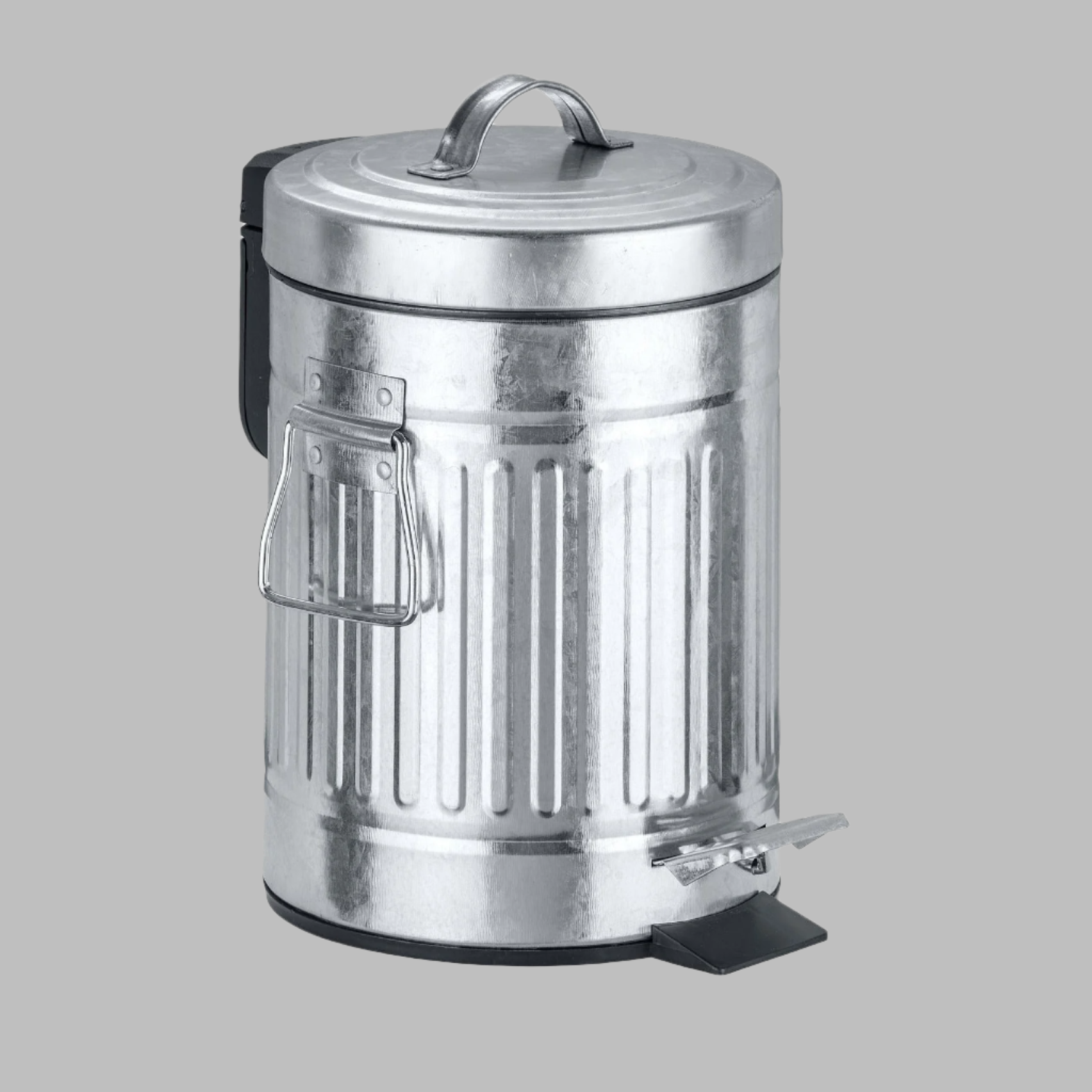 3L Pedal Bin - New York Retro - Metal - Silver