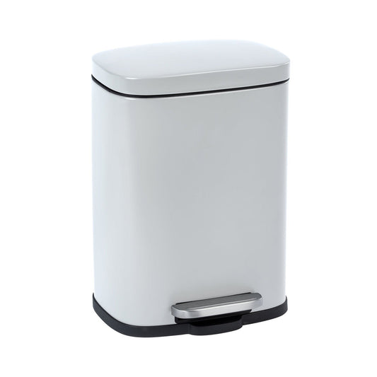 WENKO “ 5L PEDAL BIN “ LENO RANGE - EASY-CLOSE “ STEEL - WHITE