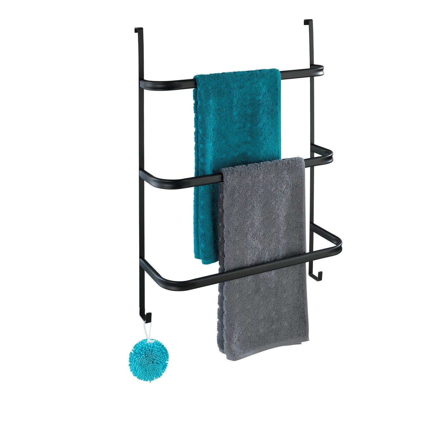 3-BAR OVER-DOOR TOWEL RAIL - IRPINIA - MATTE BLACK STEEL