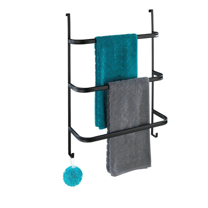 3-BAR OVER-DOOR TOWEL RAIL - IRPINIA - MATTE BLACK STEEL