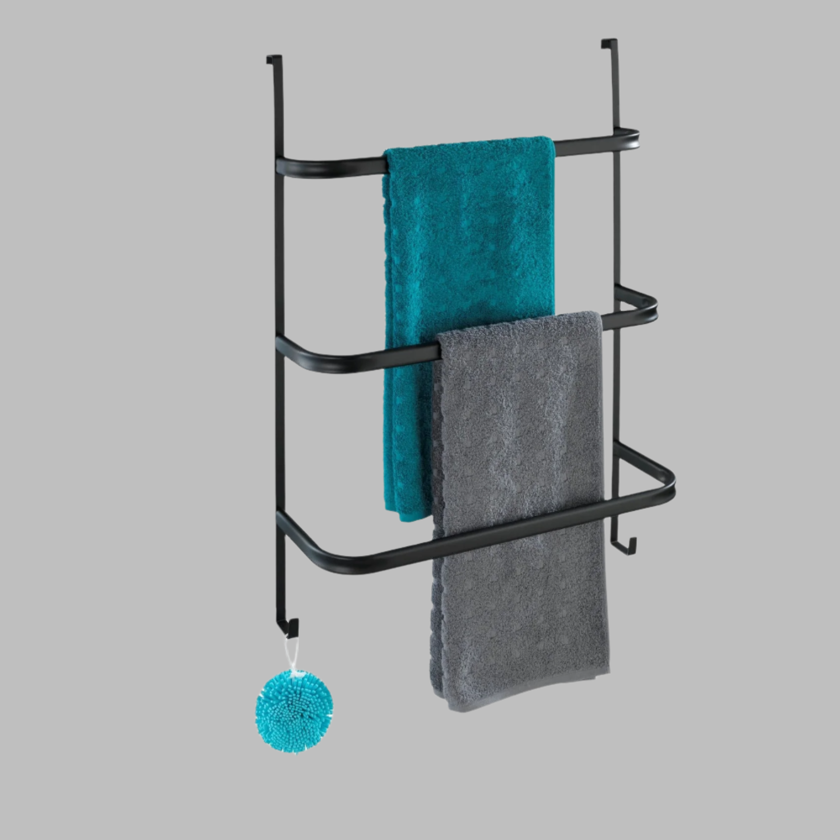 3-Bar Over-Door Towel Rail - Irpinia - Matte Black Steel