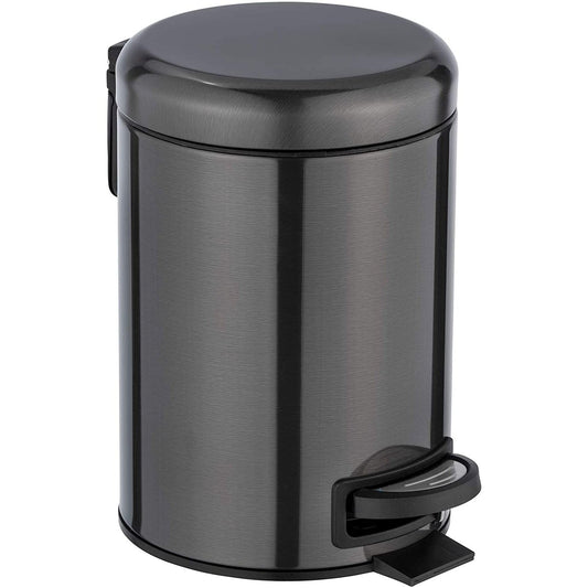 3L PEDAL BIN - LEMAN - STAINLESS STEEL  - SHINY BLACK