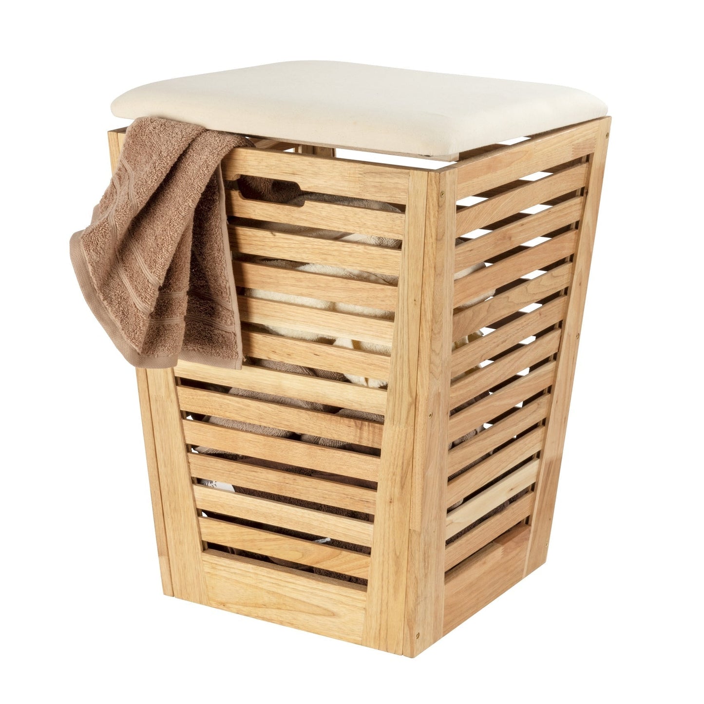 LAUNDRY BIN WITH CUSHION - NORWAY RANGE - WALNUT