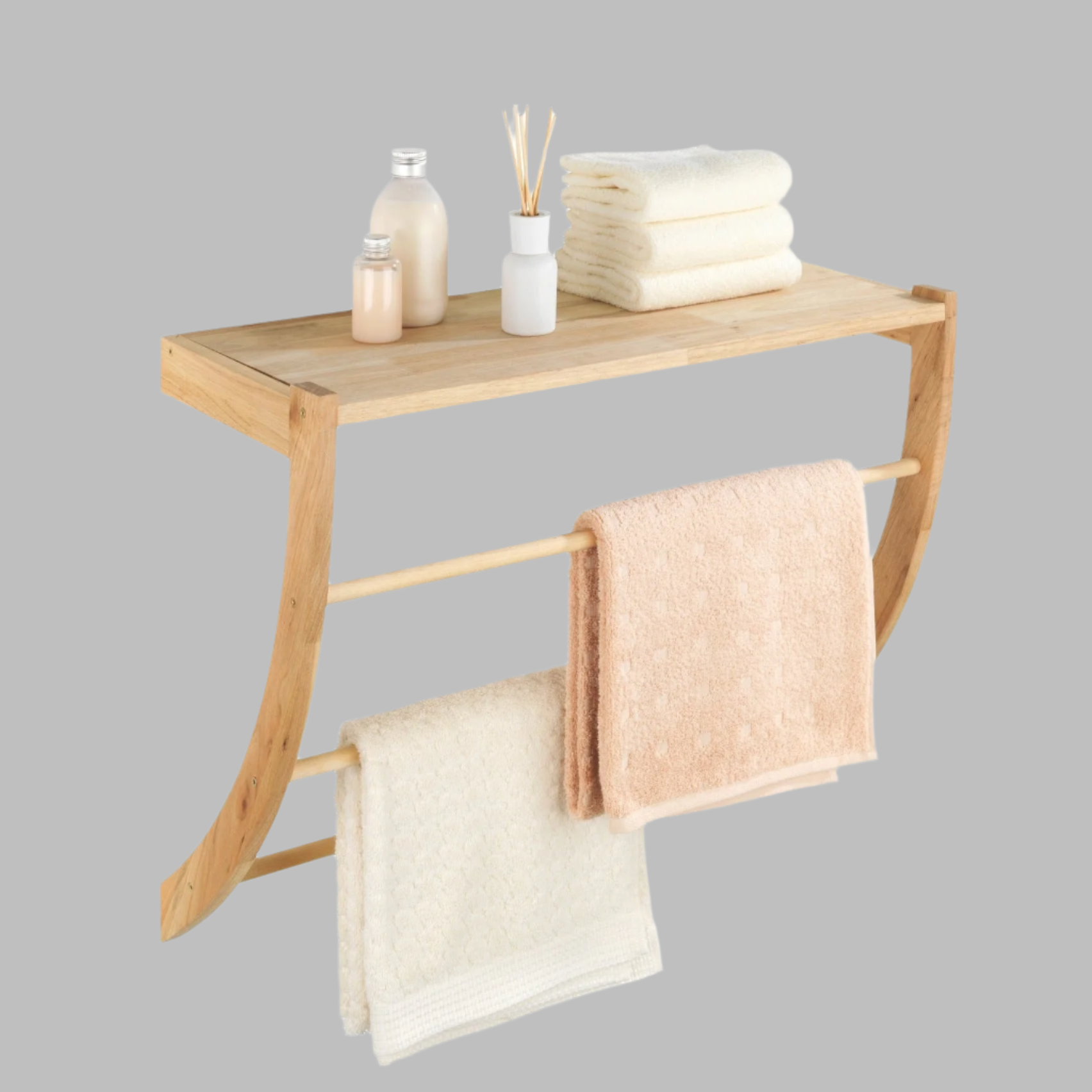 1-Shelf 3-Rail Wall Rack - Norway - Walnut