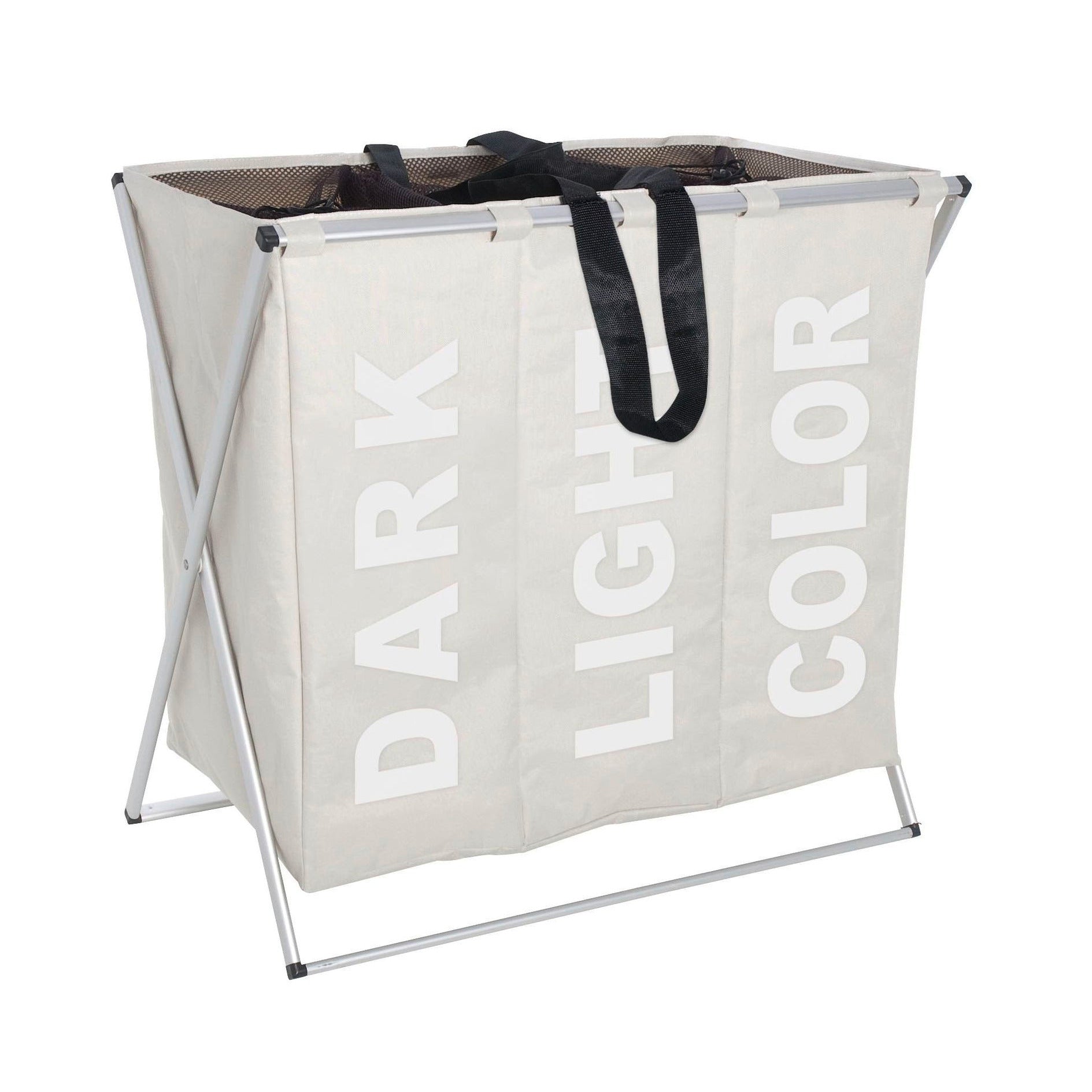 Laundry Basket 130L - 3x43L 3-Section - Trio - Beige