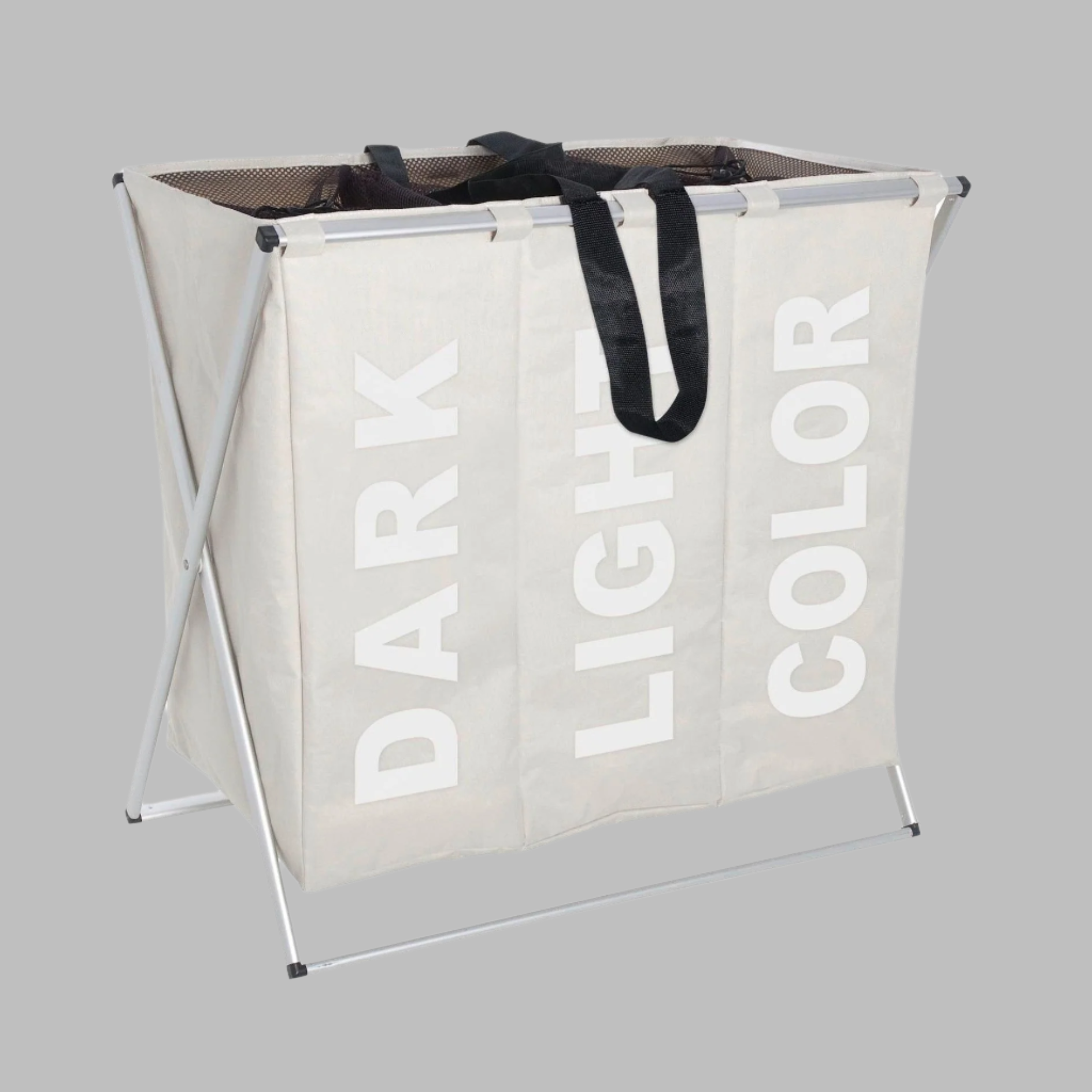 Laundry Basket 130L - 3x43L 3-Section - Trio - Beige