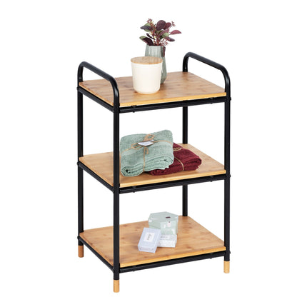 3-TIER SHELVING UNIT - LOFT - METAL & BAMBOO