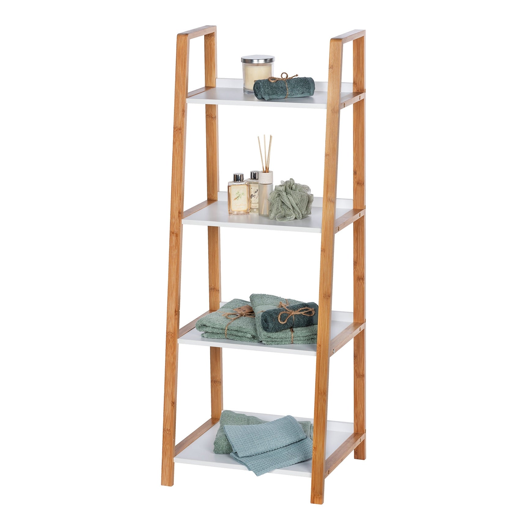 4-Tier Shelving Unit - Finja - Bamboo