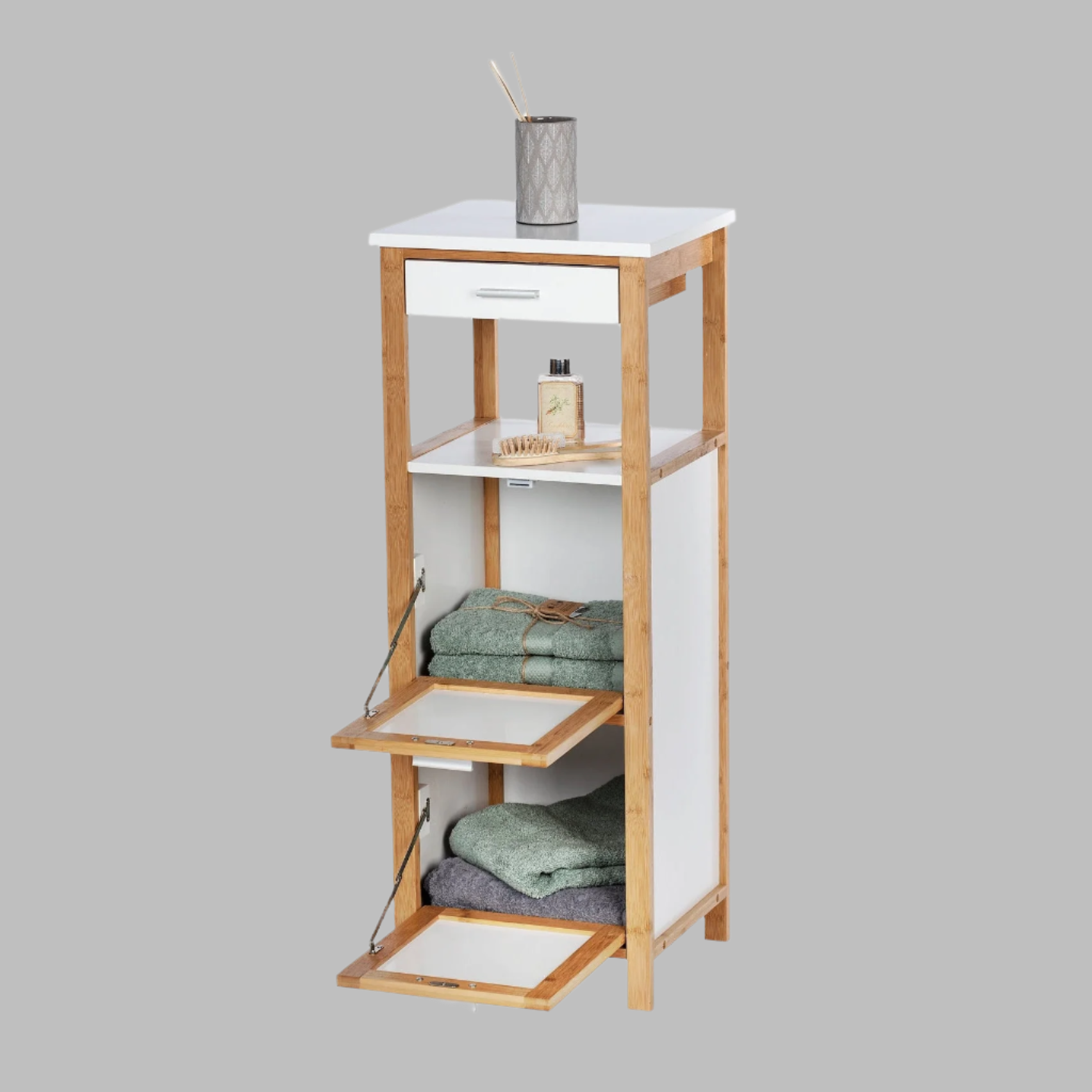 Shelving Unit W/ 2 Compartments + Drawer - Finja - Bamboo
