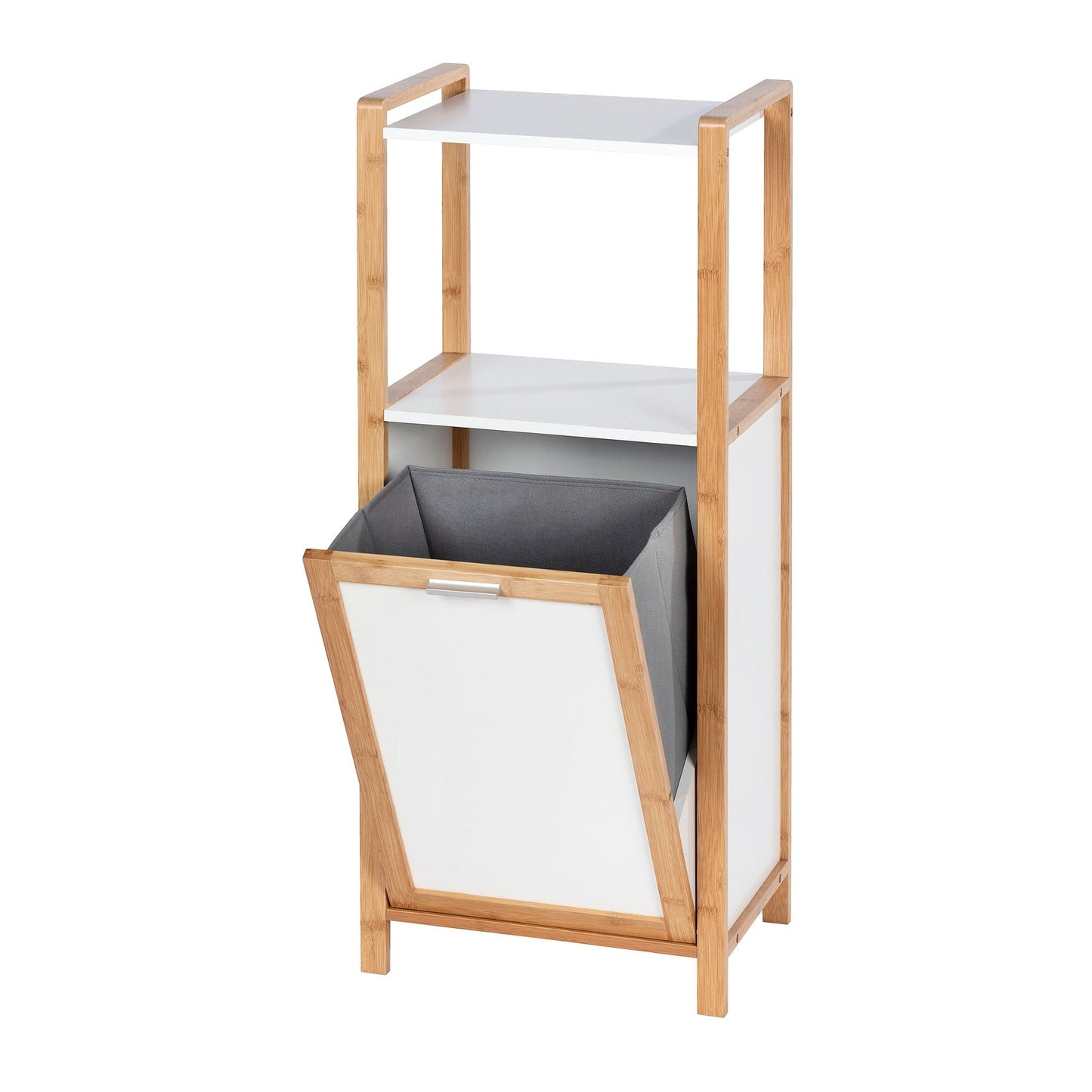 FINJA SHELF UNIT W/ LAUNDRY BASKET - BAMBOO