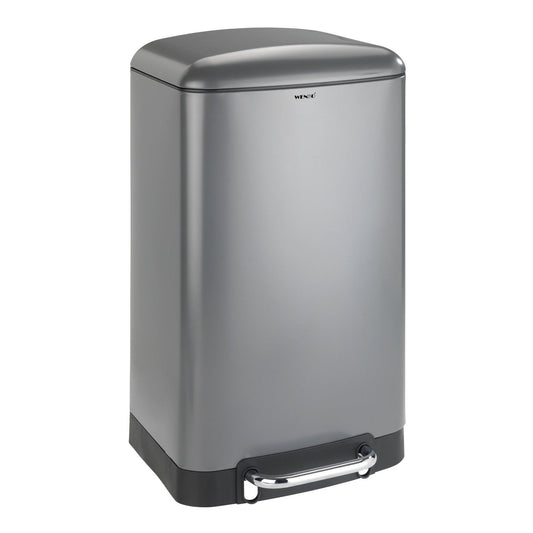 30L PEDAL BIN - STUDIO RANGE - EASY-CLOSE - STAINLESS STEEL - GREY