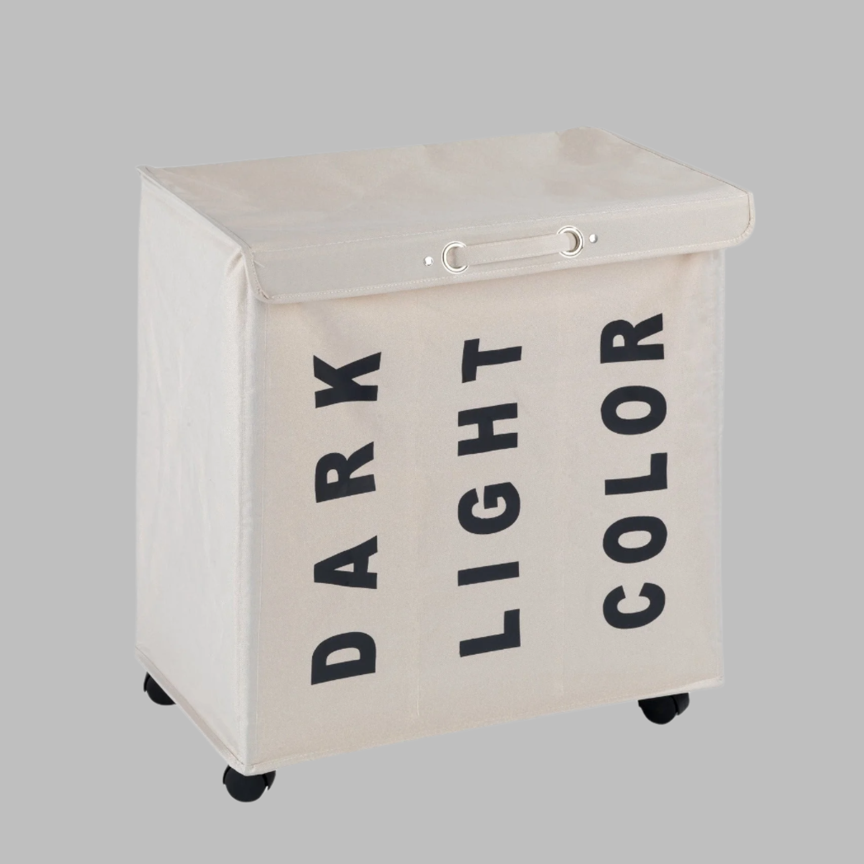 Laundry Basket 116L - 3 Compartment - Trivo - Beige