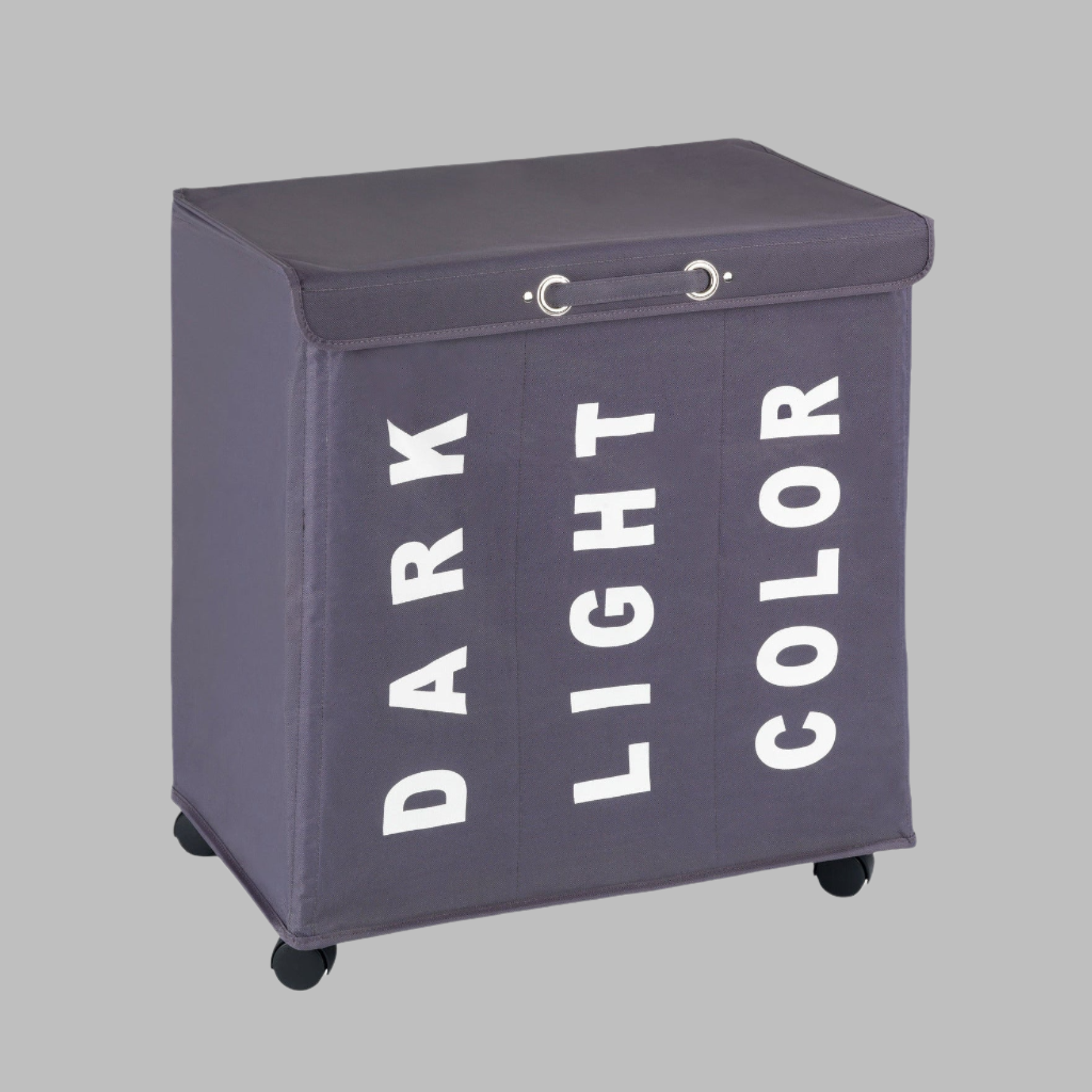 Laundry Basket 116L - 3 Compartment - Trivo - Grey