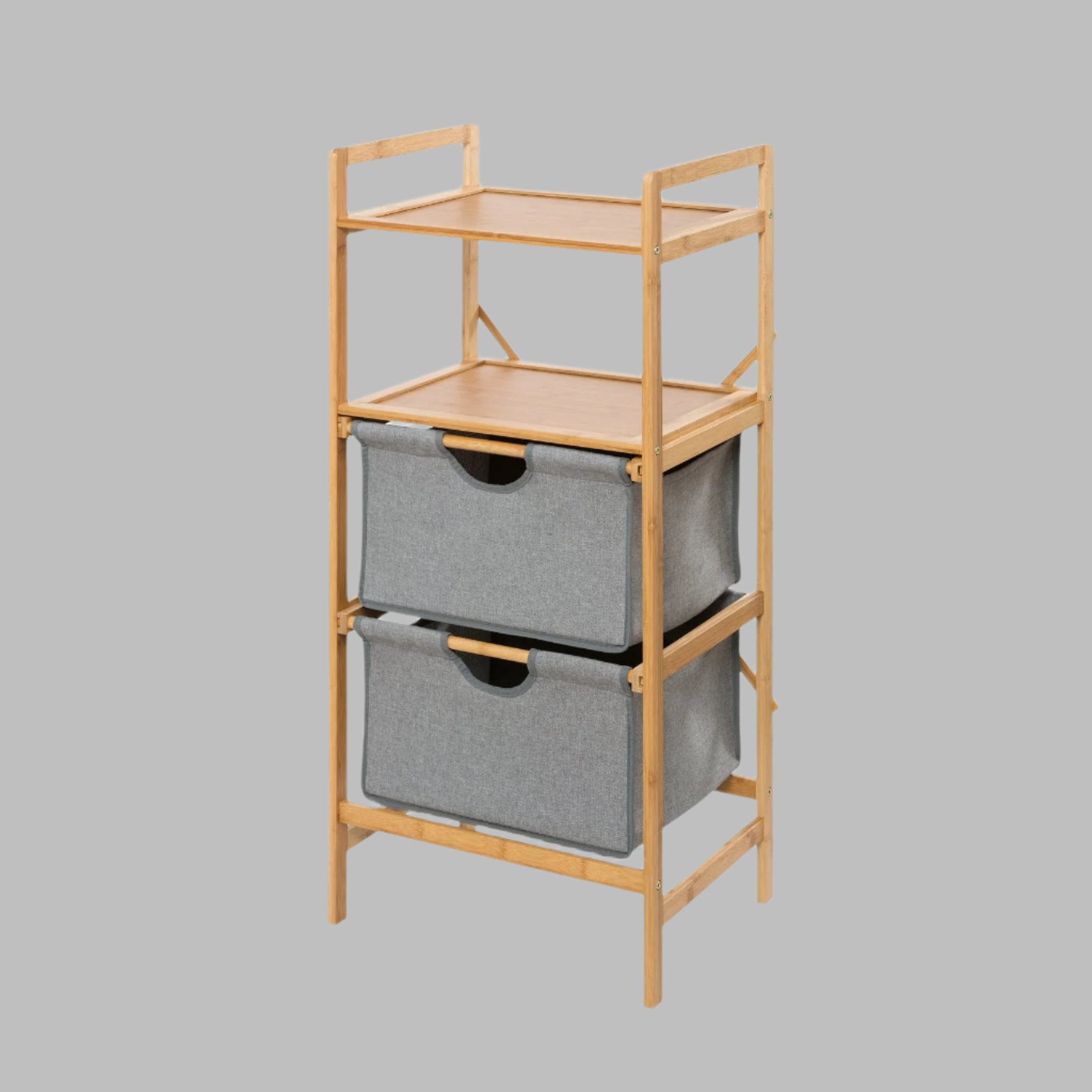 Shelf Unit With 2 Drawers - Bahari - Bamboo