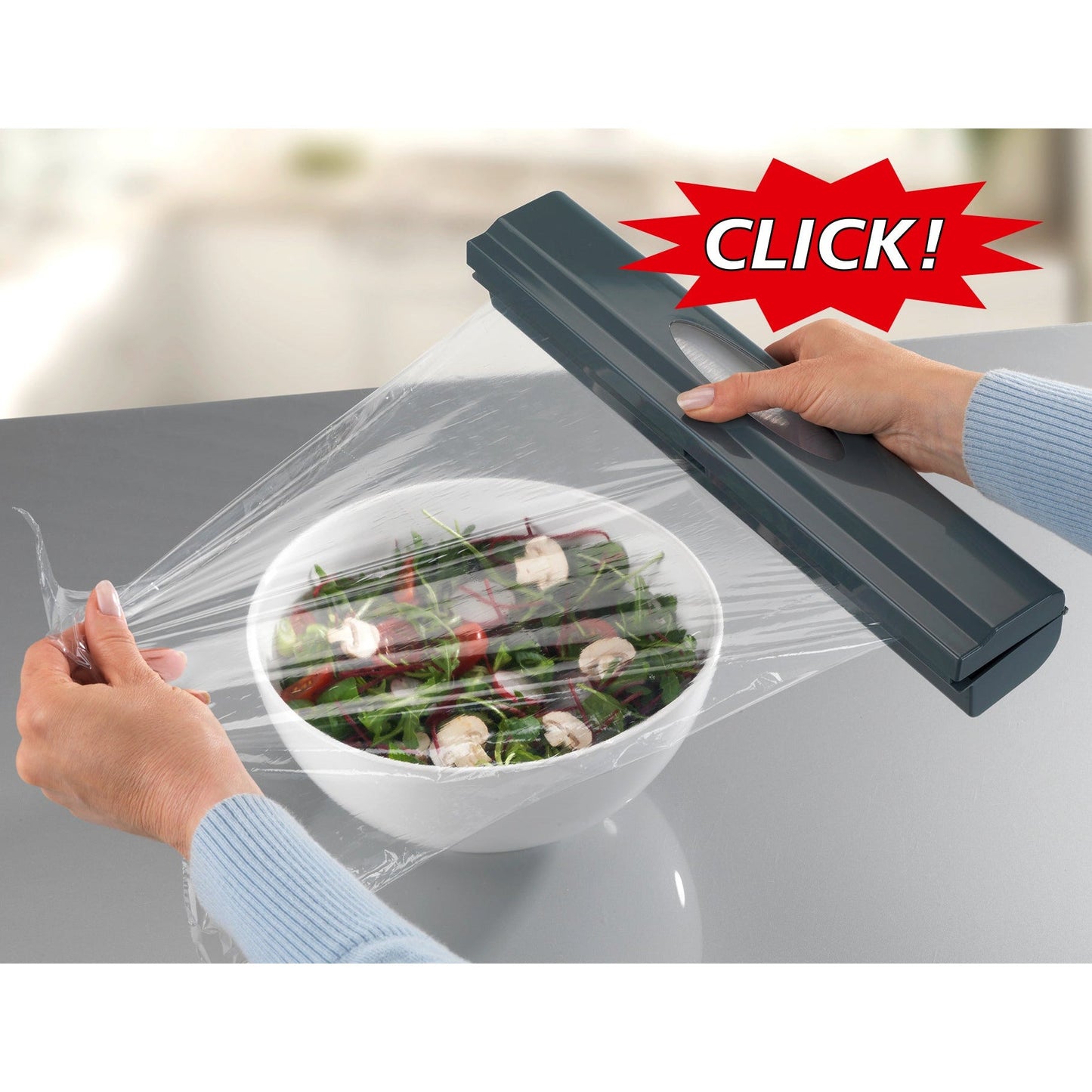 FOIL / CLING WRAP DISPENSER - PERFECT CUTTER 1-CLICK - CHARCOAL