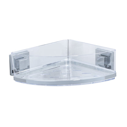 VACUUM-LOC CORNER SHELF QUADRO RANGE - S/STEEL - NO DRILLING