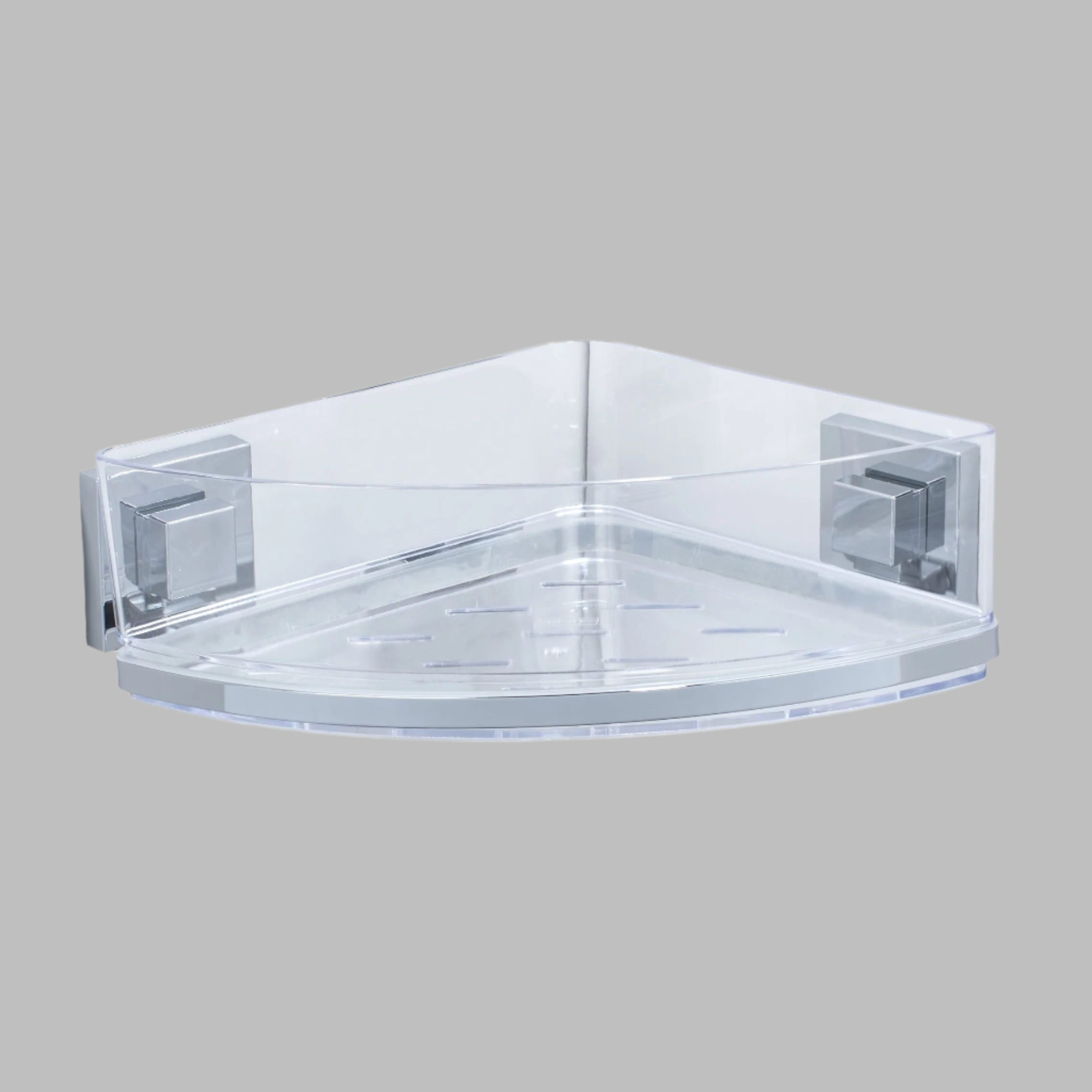 Vacuum-Loc Corner Shelf Quadro Range - S/Steel - No Drilling