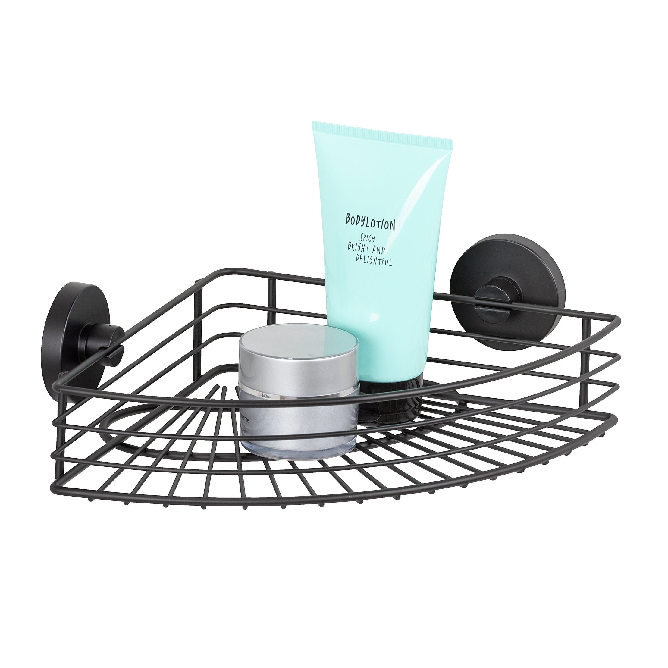 Vacuum-Locâ® Corner Shelf - Bari - Black - Wall Shelf - No Drilling