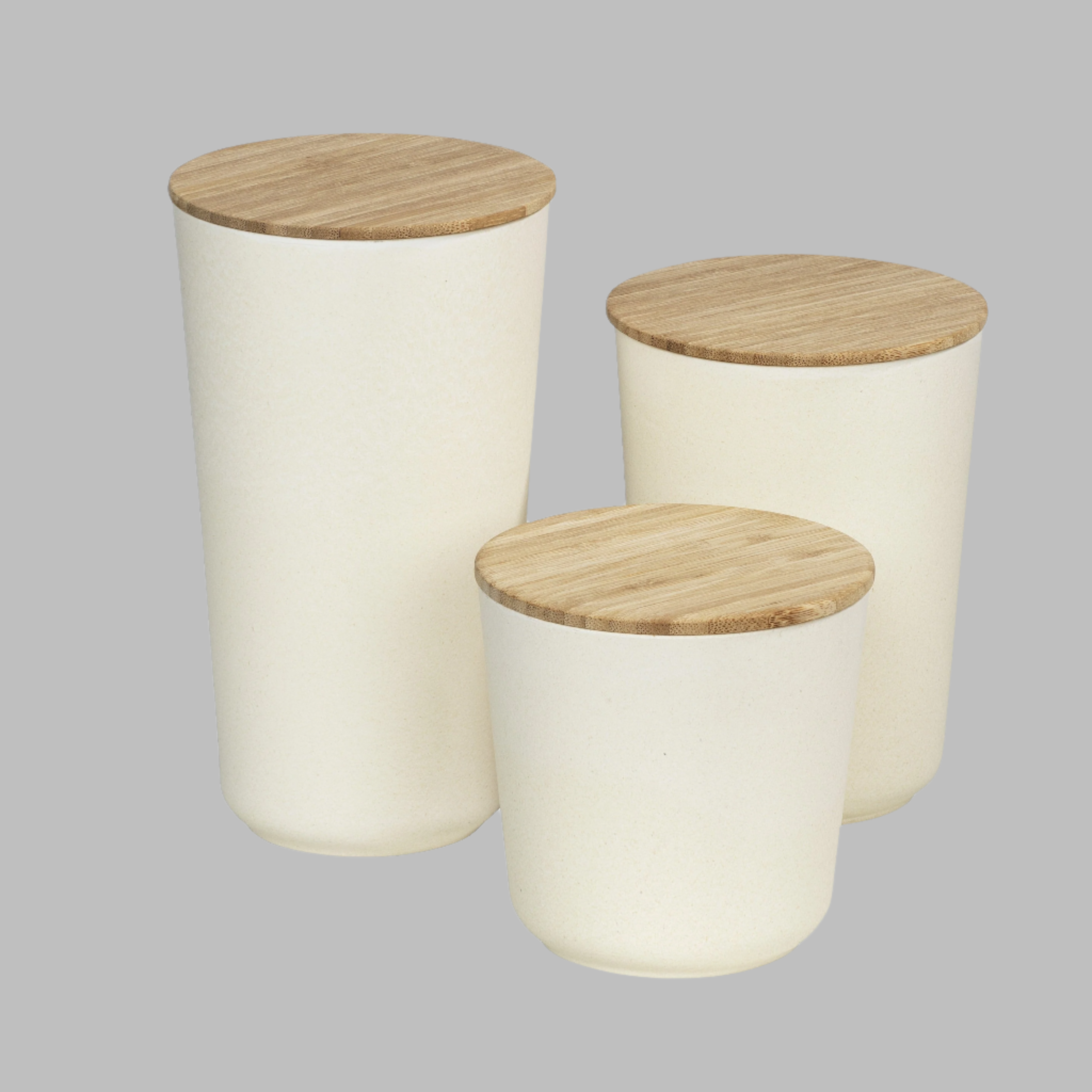 3Pc Bondy Storage Jar Value Bundle - Bamboo Lid