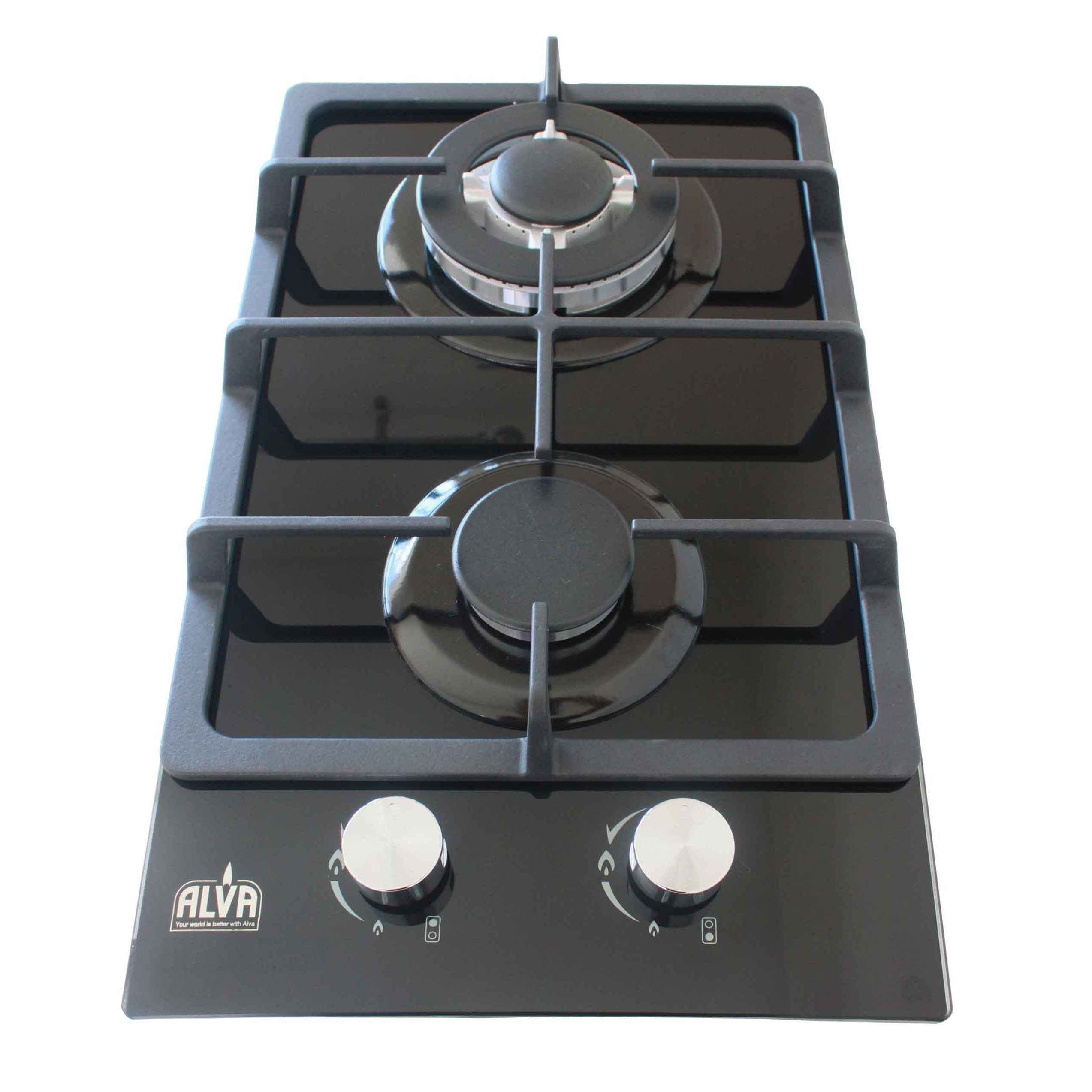 ALVA - 30cm 2-BURNER GAS HOB - GLASS TOP