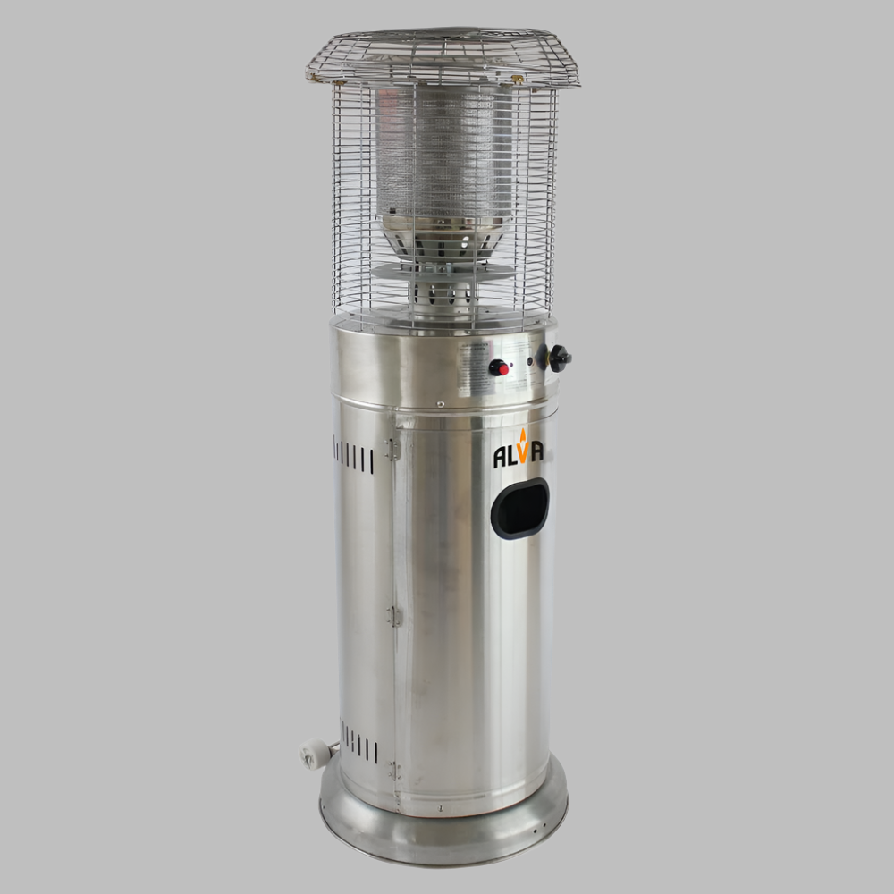Short Stand Gas Patio Heater 1.35m - Stainless Steel