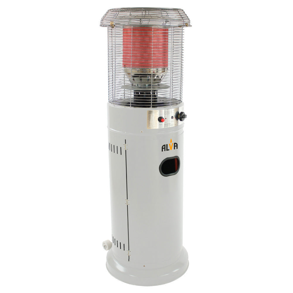 SHORT STAND GAS PATIO HEATER – 1.35M TALL - LIGHT CEMENT GREY