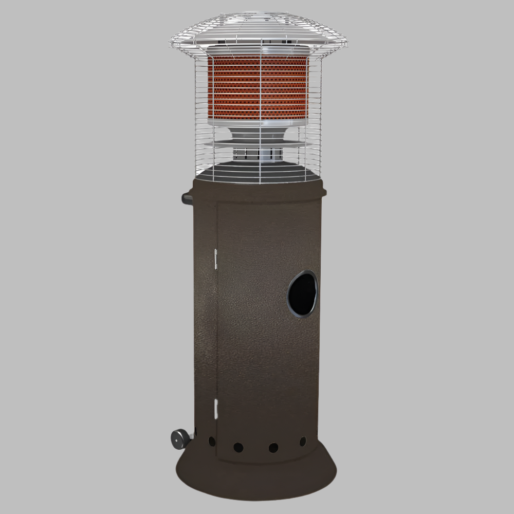 Short Stand Gas Patio Heater 1.25m - Hammertone