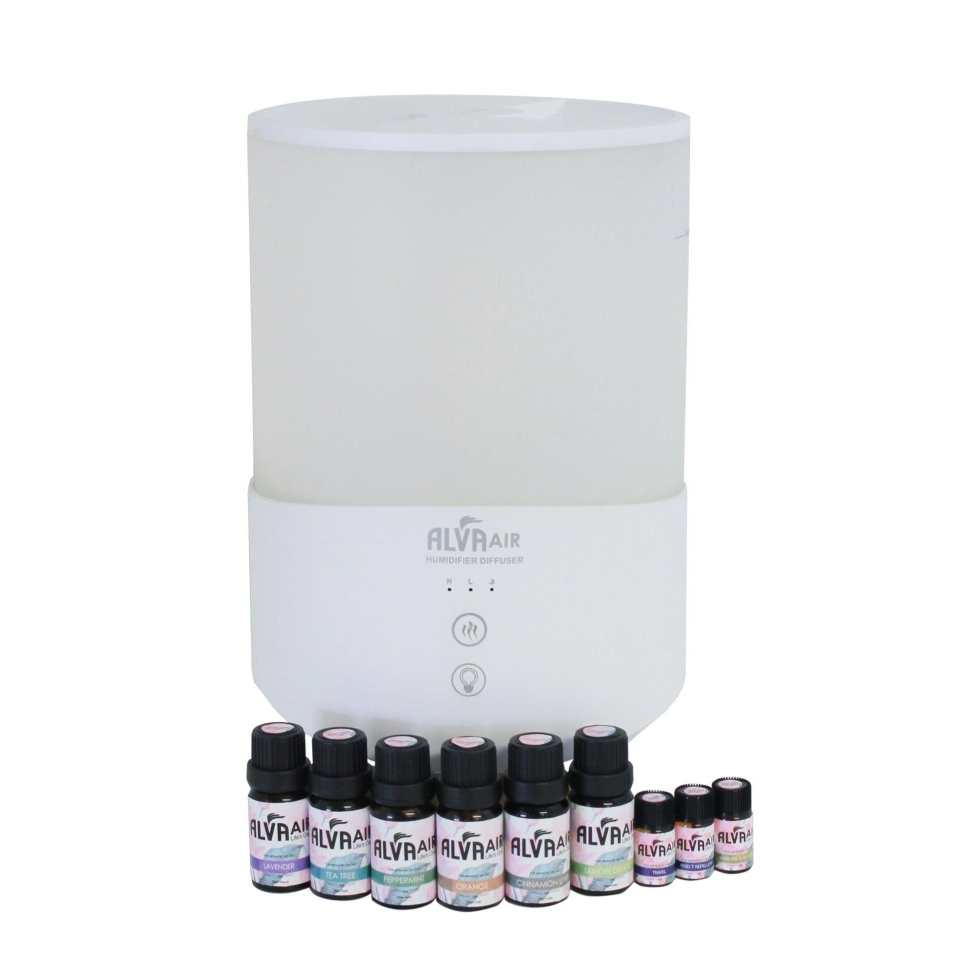 ULTRASONIC HUMIDIFIER (DIFFUSER) & 9PC ESSENTIAL OILS VALUE BUNDLE