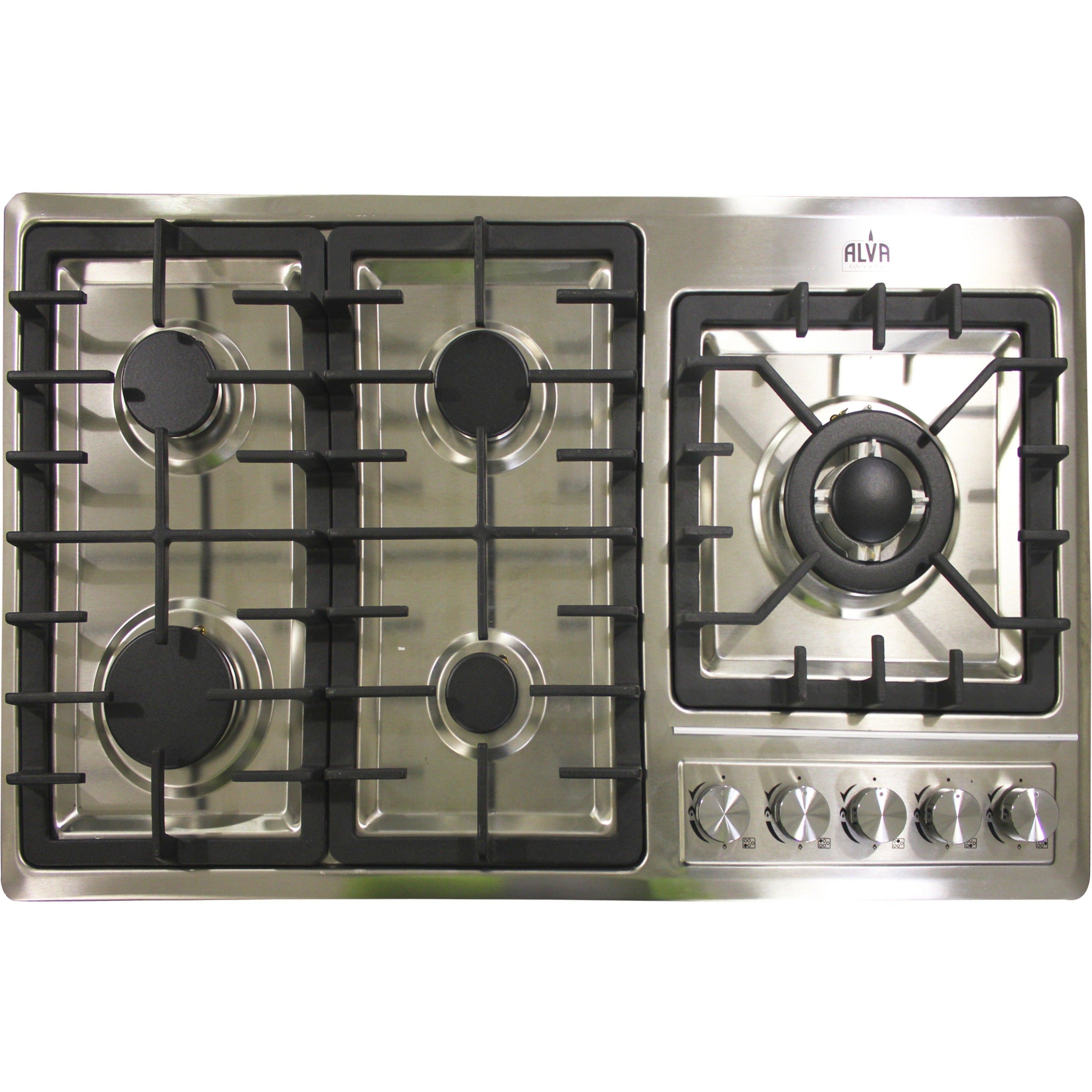 90cm 5-Burner Gas Hob - Stainless Steel