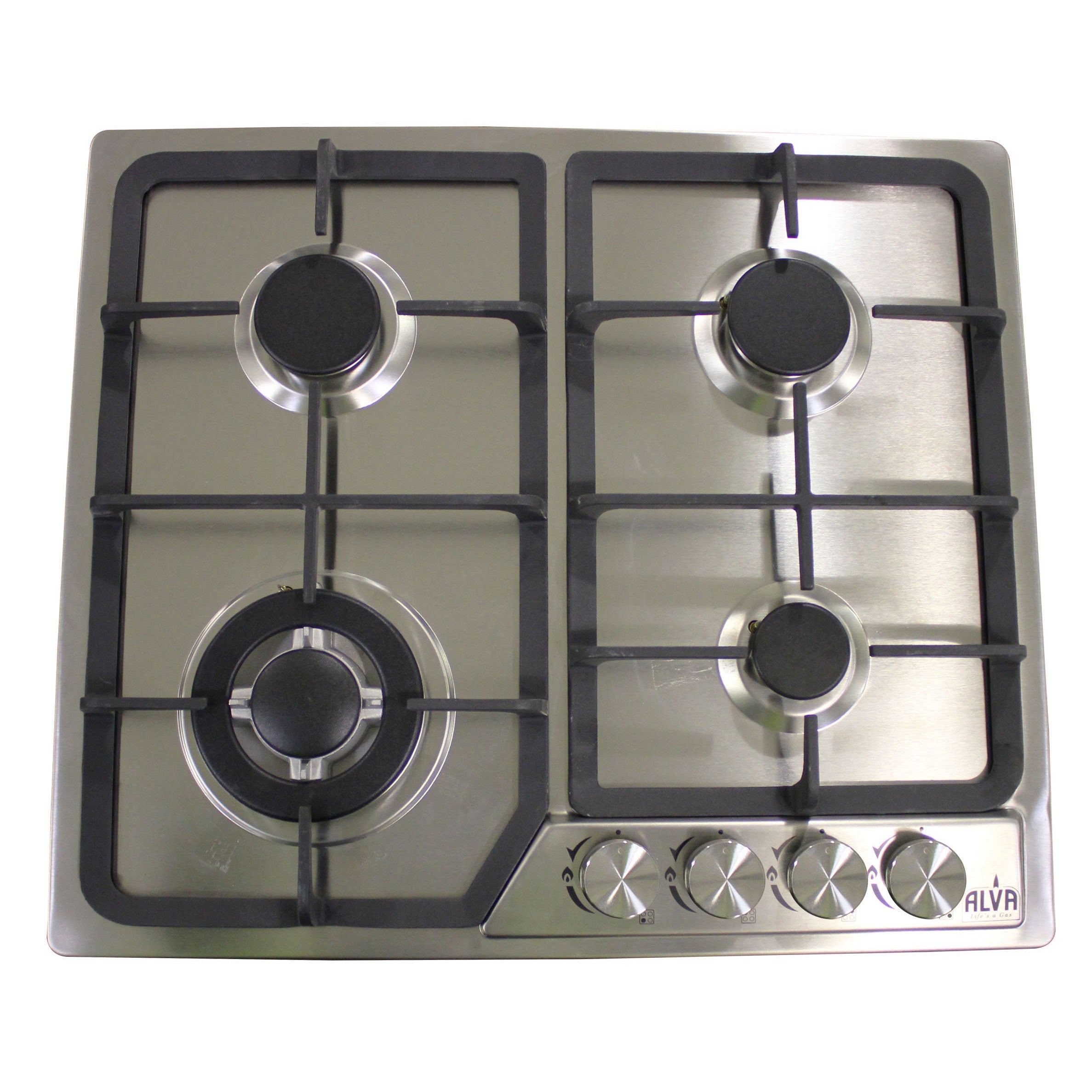60cm 4-Burner Gas Hob - Stainless Steel