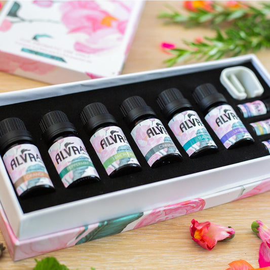 ALVA AIR - 9PC ESSENTIAL OILS SET - FOR AROMATHERAPY DIFFUSERS