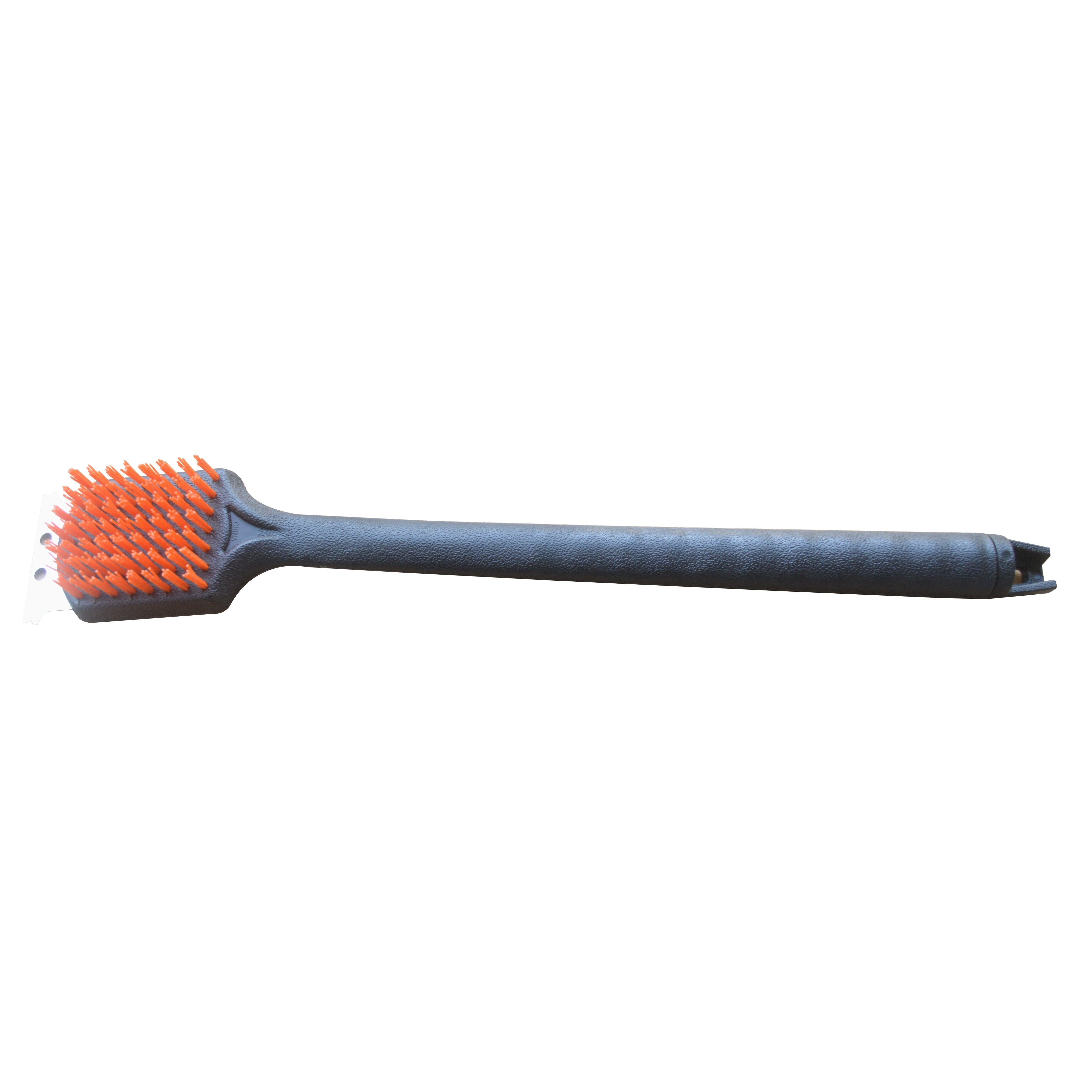 Long Handle Nylon Bristle Braai Brush With Scraper