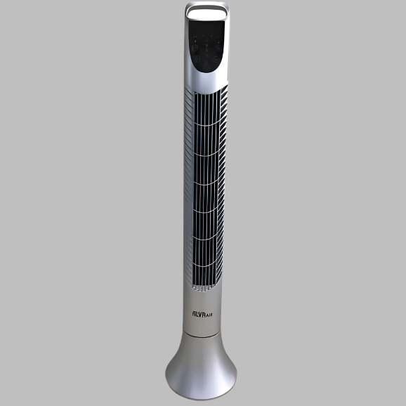 92cm Plastic Tower Fan (Silver) With Remote