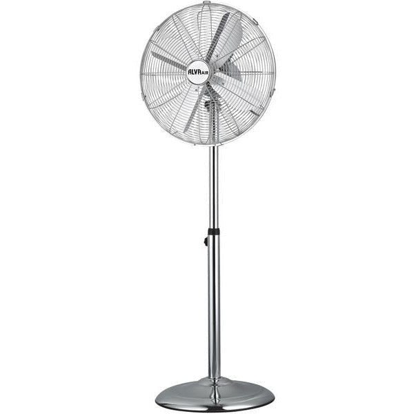 40cm Chrome Telescopic Pedestal Fan 1.2M Tall (Silver)