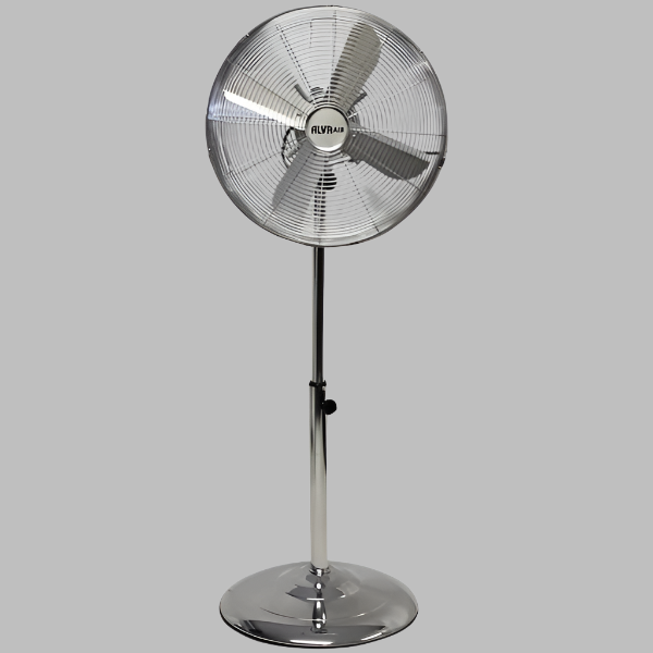 40cm Chrome Telescopic Pedestal Fan 1.2M Tall (Silver)