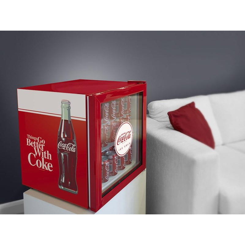 46L COUNTER-TOP BEVERAGE COOLER W/ GLASS DOOR - COCA COLA - RED - Alva Lifestyle Retail