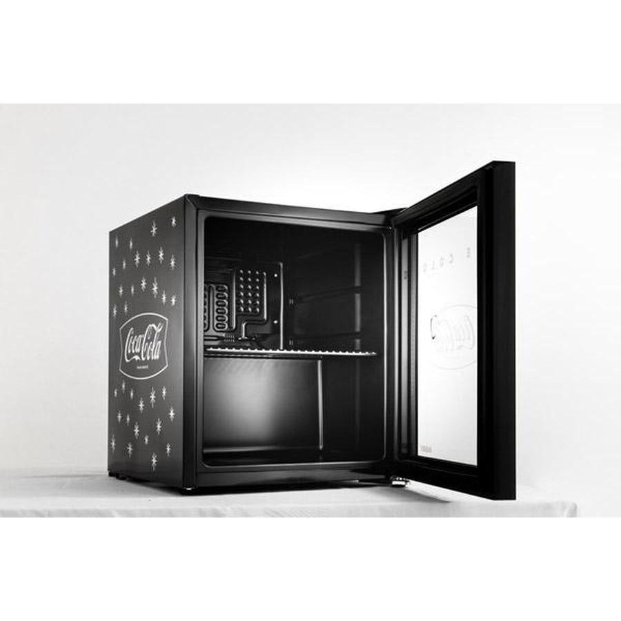 46L COUNTER-TOP BEVERAGE COOLER W/ GLASS DOOR - COCA COLA - BLACK - Alva Lifestyle Retail